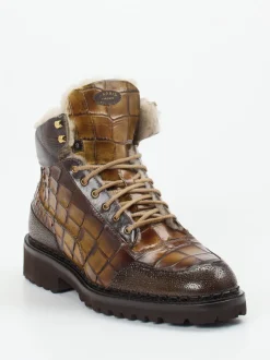 Harris – Stiefeletten aus geprägtem Leder in Braun