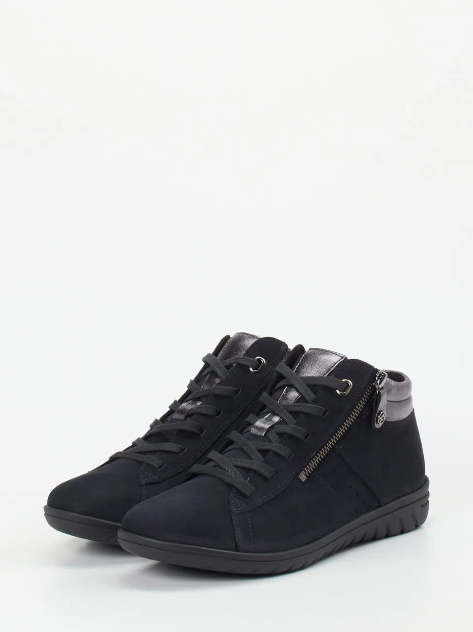Hartjes – High-Top Sneaker aus Nubukleder Dunkelblau