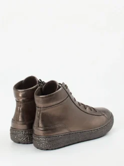 Hartjes – High-Top-Sneaker aus Metallicleder bronzebraun