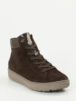 Hartjes – High-Top-Sneaker aus Veloursleder braun
