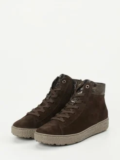Hartjes – High-Top-Sneaker aus Veloursleder braun