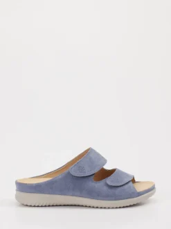 Hartjes – Komfort-Pantoletten aus Veloursleder blau