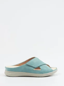 Hartjes – Komfort-Pantolette aus Veloursleder Aquamarin