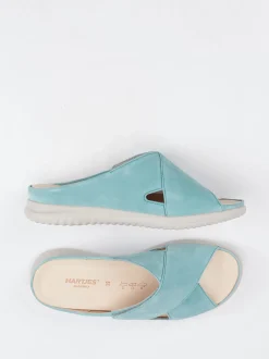 Hartjes – Komfort-Pantolette aus Veloursleder Aquamarin