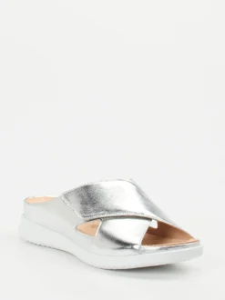 Hartjes – Komfort-Pantolette aus Metallicleder silber