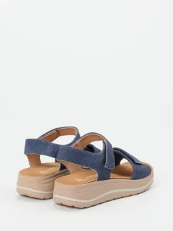 Hartjes – Komfortsandale aus Veloursleder denimblau
