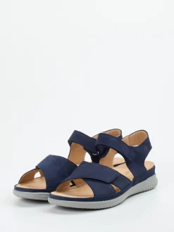 Hartjes – Komfortsandalen aus Nubukleder marineblau