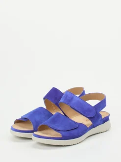 Hartjes – Komfortsandalen aus Veloursleder Blau