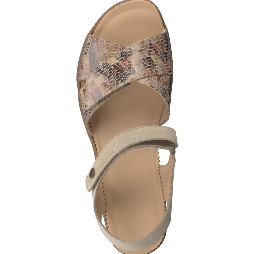 Hartjes – Komfort-Sandalen aus Veloursleder beigegrau