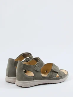 Hartjes – Komfortsandalen aus Veloursleder olivgrau