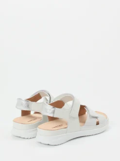 Hartjes – Komfortsandalen aus geprägtem Leder Offwhite