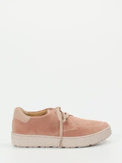 Hartjes – Komfort-Schnürschuhe aus Veloursleder rosa