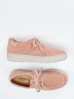 Hartjes – Komfort-Schnürschuhe aus Veloursleder rosa