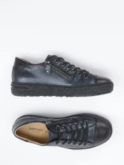 Hartjes – Komfort-Sneaker aus Leder in Metallic-Blau