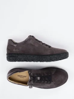 Hartjes – Komfort-Sneaker aus Veloursleder anthrazit