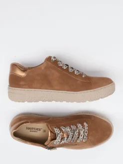 Hartjes – Komfort-Sneaker aus Veloursleder cognac