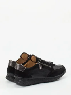 Hartjes – Komfort-Sneaker aus Velours- und Glattleder Schwarz