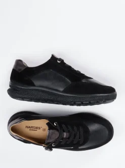 Hartjes – Komfort-Sneaker aus Velours- und Glattleder Schwarz