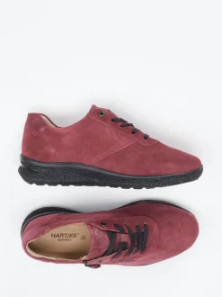 Hartjes – Komfort-Sneaker aus Veloursleder Bordeaux
