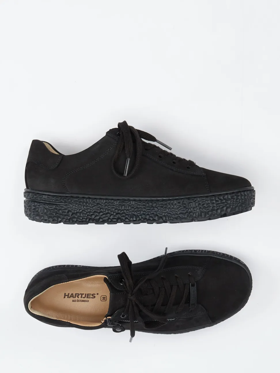 Hartjes – Komfort-Sneaker aus Nubukleder schwarz