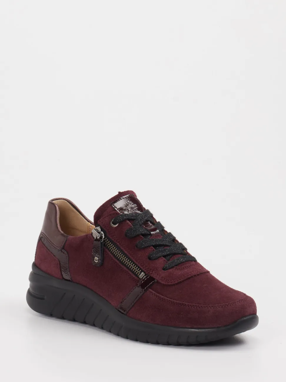 Hartjes – Komfort-Sneaker aus Veloursleder bordeaux