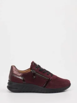 Hartjes – Komfort-Sneaker aus Veloursleder bordeaux