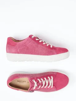 Hartjes – Komfort-Sneaker aus Veloursleder pink