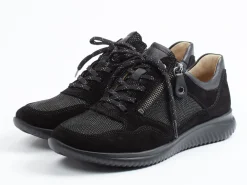 Hartjes – Komfort-Sneaker aus Veloursleder schwarz
