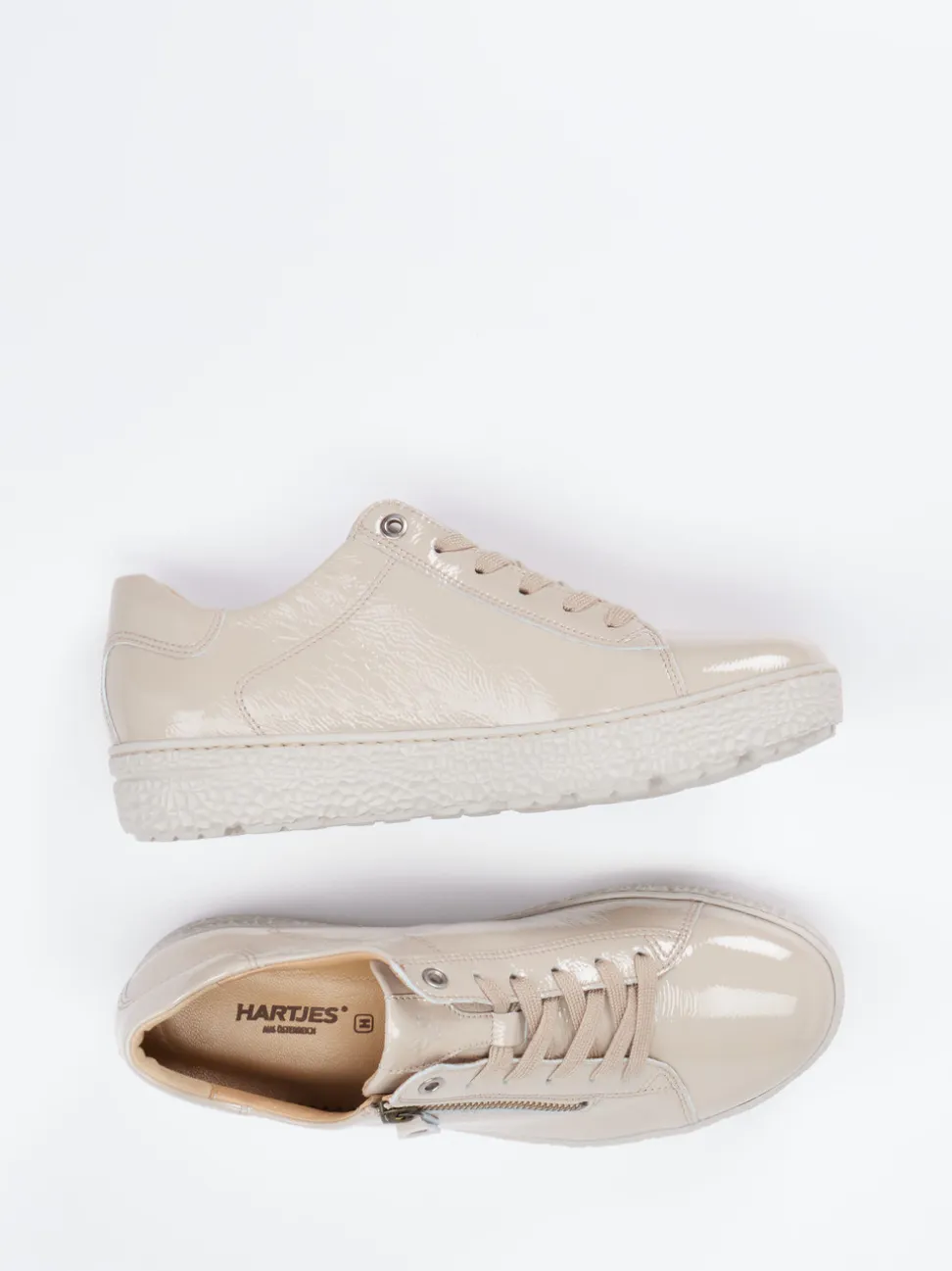 Hartjes – Komfort-Sneaker aus Lackleder Beige