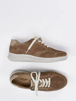 Hartjes – Komfort-Sneaker aus Veloursleder mittelbraun