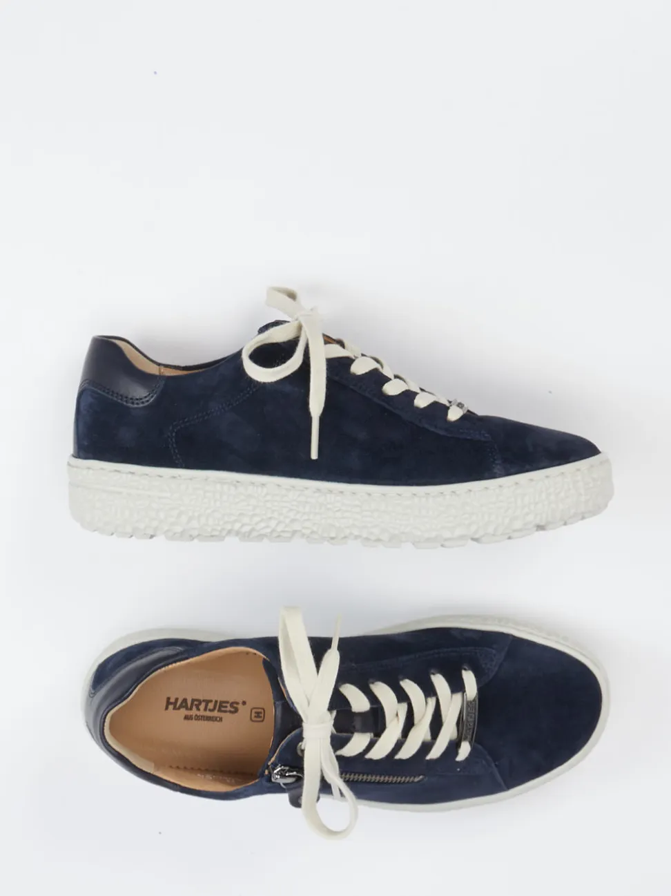 Hartjes – Komfort-Sneaker aus Veloursleder nachtblau