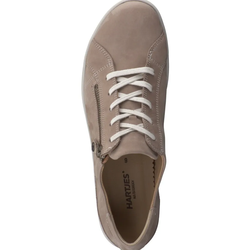 Hartjes – Komfort-Sneaker aus Nubukleder Beigegrau