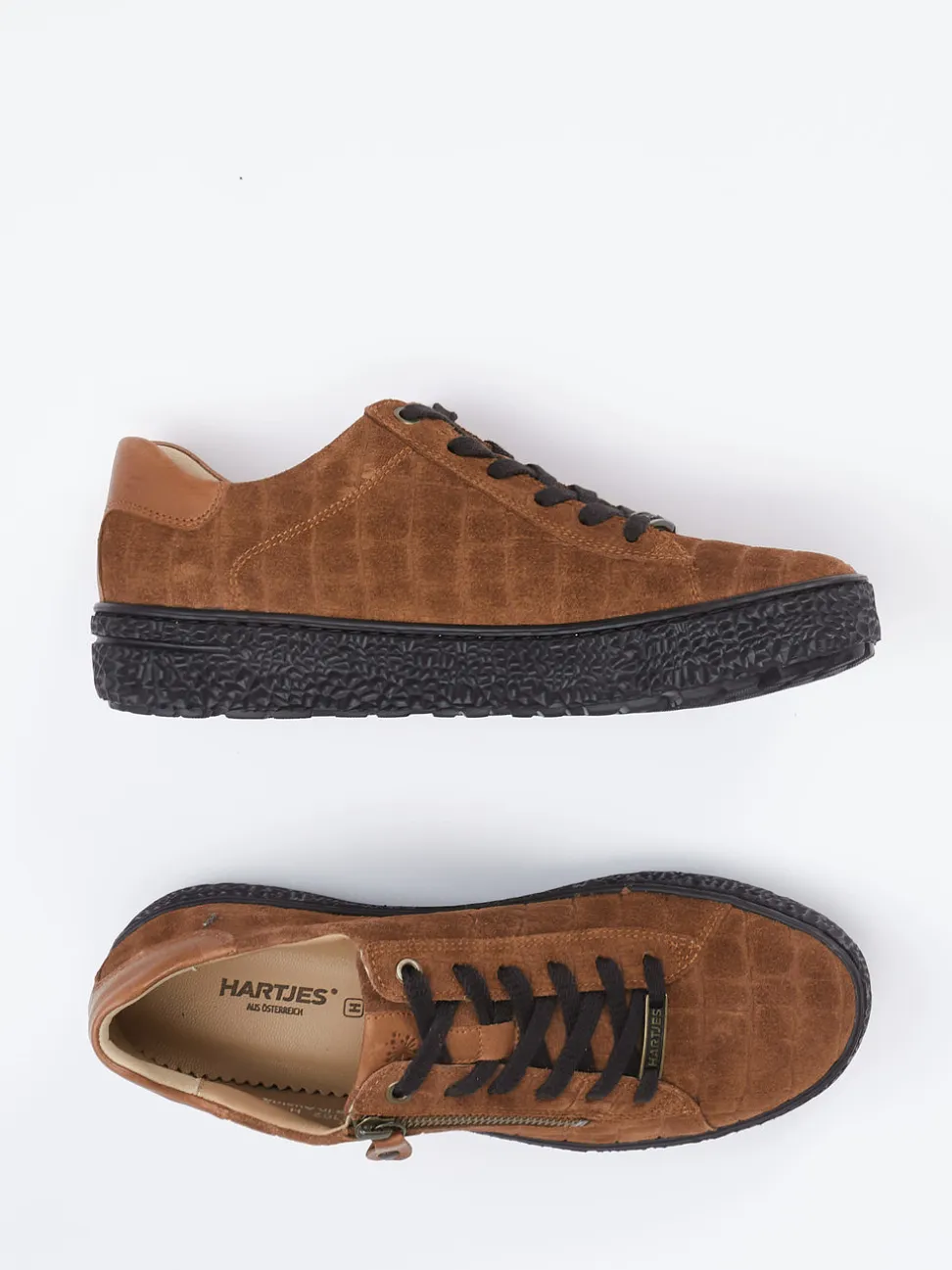 Hartjes – Komfort-Sneaker aus Veloursleder cognac