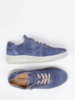 Hartjes – Komfort-Sneaker aus Veloursleder blau
