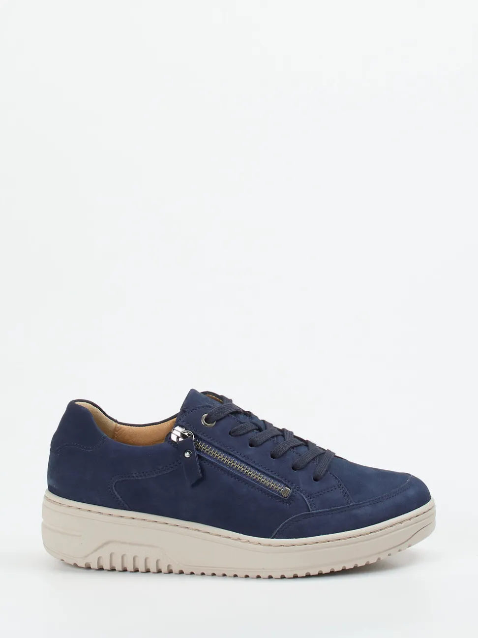 Hartjes – Komfort-Sneaker aus Nubukleder Marineblau