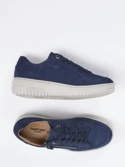 Hartjes – Komfort-Sneaker aus Nubukleder Marineblau
