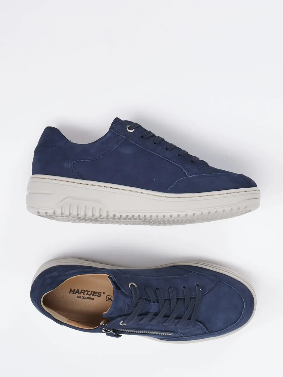 Hartjes – Komfort-Sneaker aus Nubukleder Marineblau