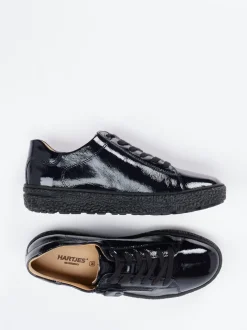 Hartjes – Komfort-Sneaker aus Lackleder Blau glänzend