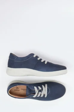 Hartjes – Komfort-Sneaker aus Nubukleder Marineblau
