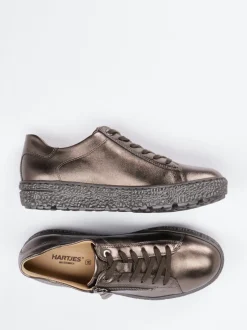 Hartjes – Komfort-Sneaker aus Metallicleder bronzefarben