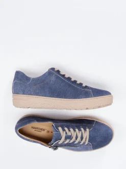 Hartjes – Komfort-Sneaker aus Veloursleder jeansblau