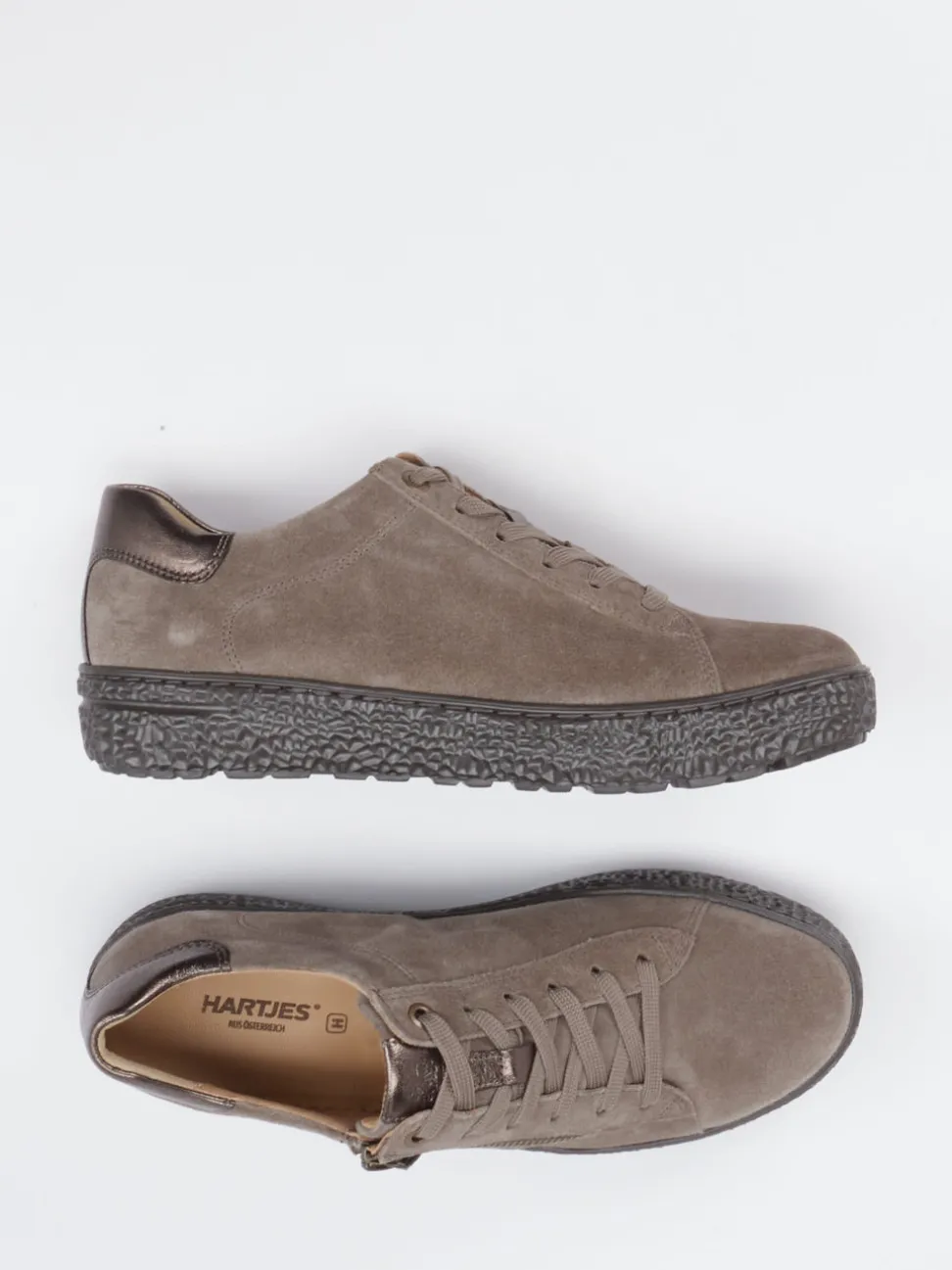Hartjes – Komfort-Sneaker aus Veloursleder taupe