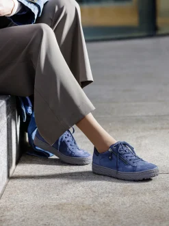 Hartjes – Komfort-Sneaker aus Veloursleder blau
