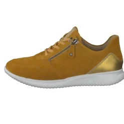Hartjes – Komfort-Sneaker aus Veloursleder Senfgelb