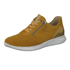 Hartjes – Komfort-Sneaker aus Veloursleder Senfgelb