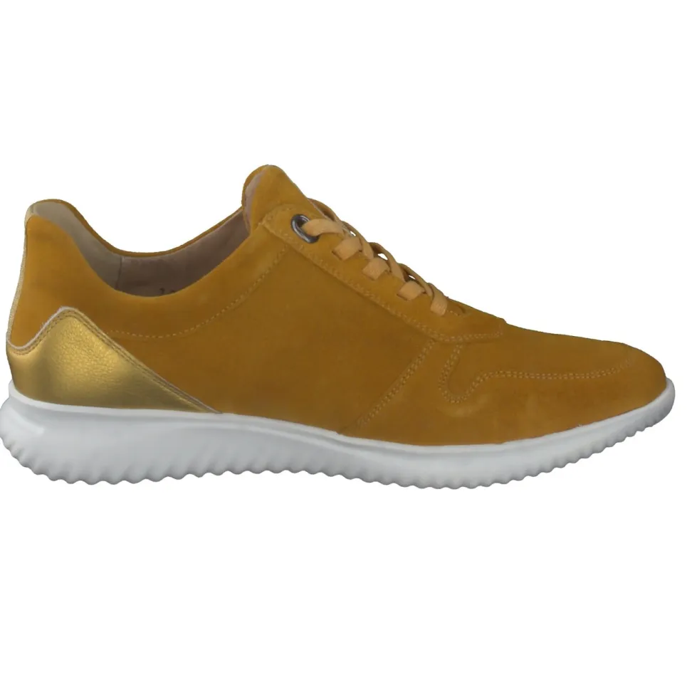 Hartjes – Komfort-Sneaker aus Veloursleder Senfgelb