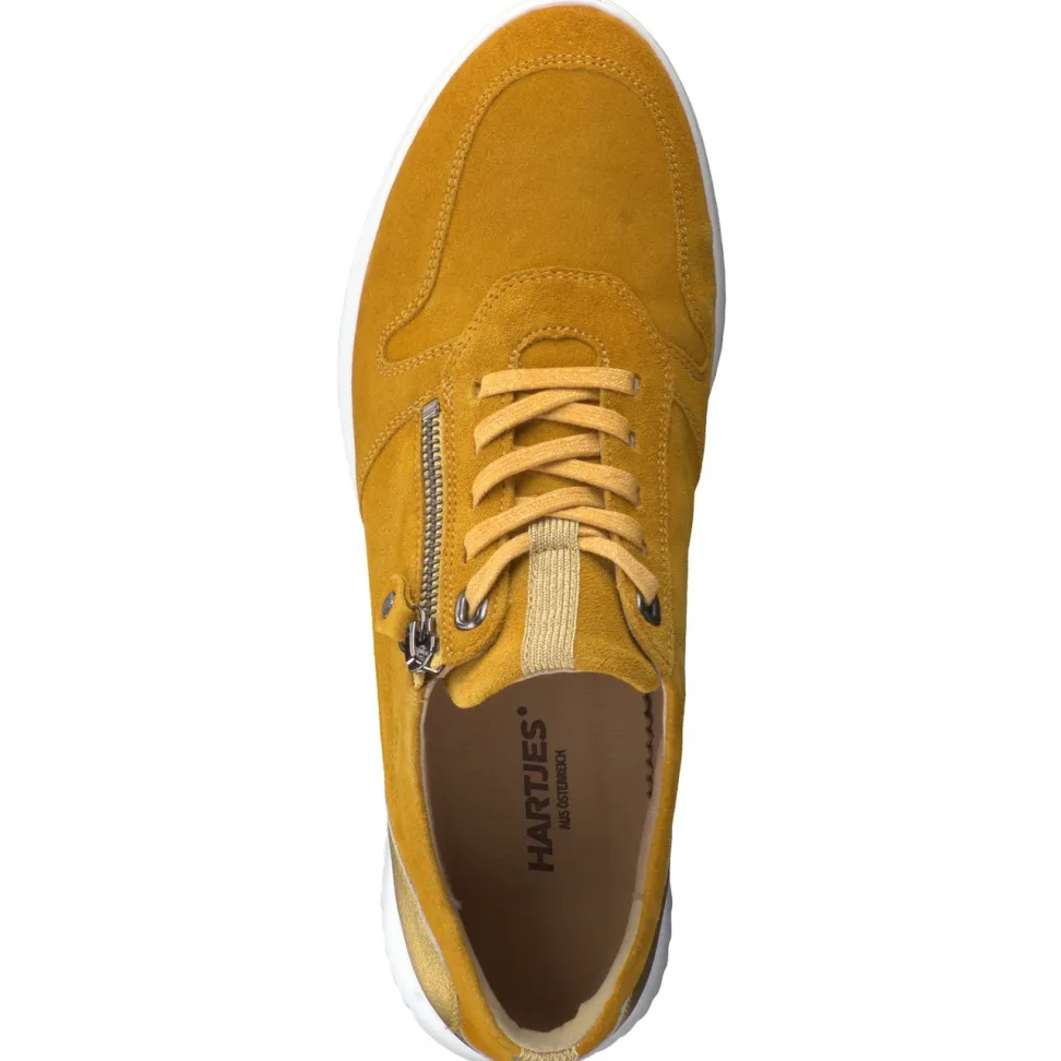 Hartjes – Komfort-Sneaker aus Veloursleder Senfgelb