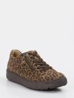 Hartjes – Komfort-Sneaker aus geprägtem Leder braun