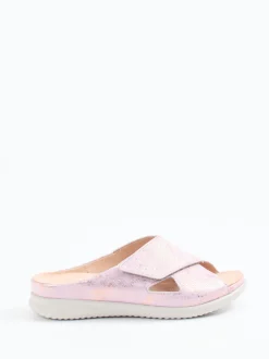 Hartjes – Pantolette aus geprägtem Leder rosé-metallic