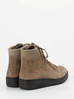 Hartjes – Schnürboots aus Veloursleder in Taupe